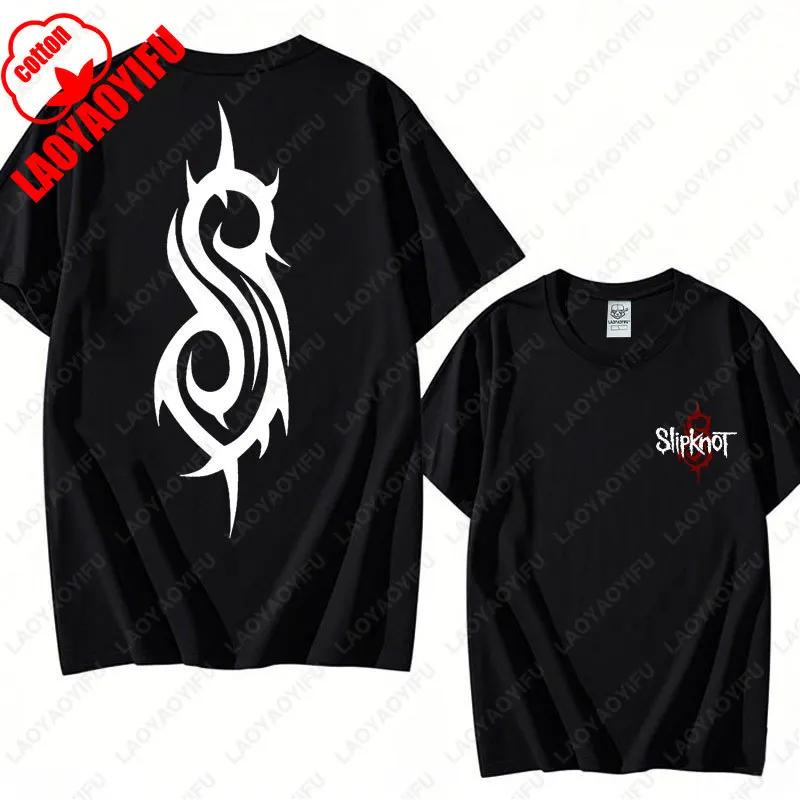 Prepare for Hell Tour Shirt Heavy Metal Cotton Tees Man Rock Band T-shirt Men's Slipknots Double Sided Print Short-sleeve Tops