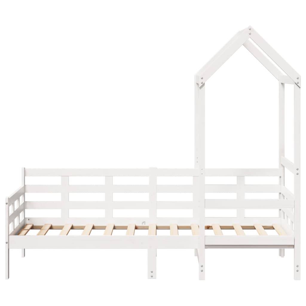 Daybed with Canopy White 80x200 cm Solid Pine Wood