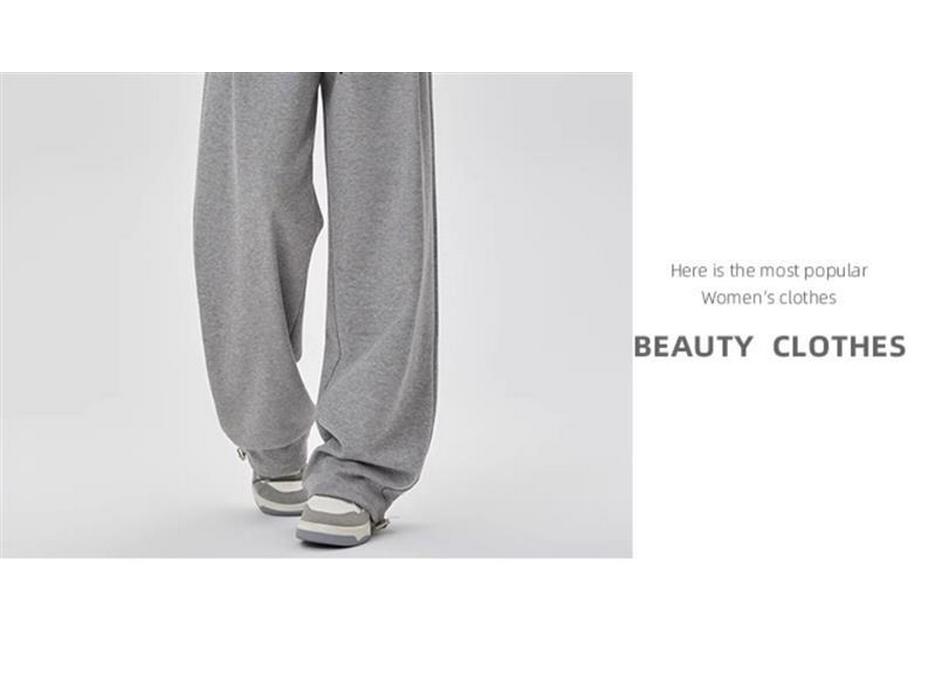 Women's 2024 High-Waisted Wide-Leg Draping Sports Pants - Spring/Autumn Loose Joggers