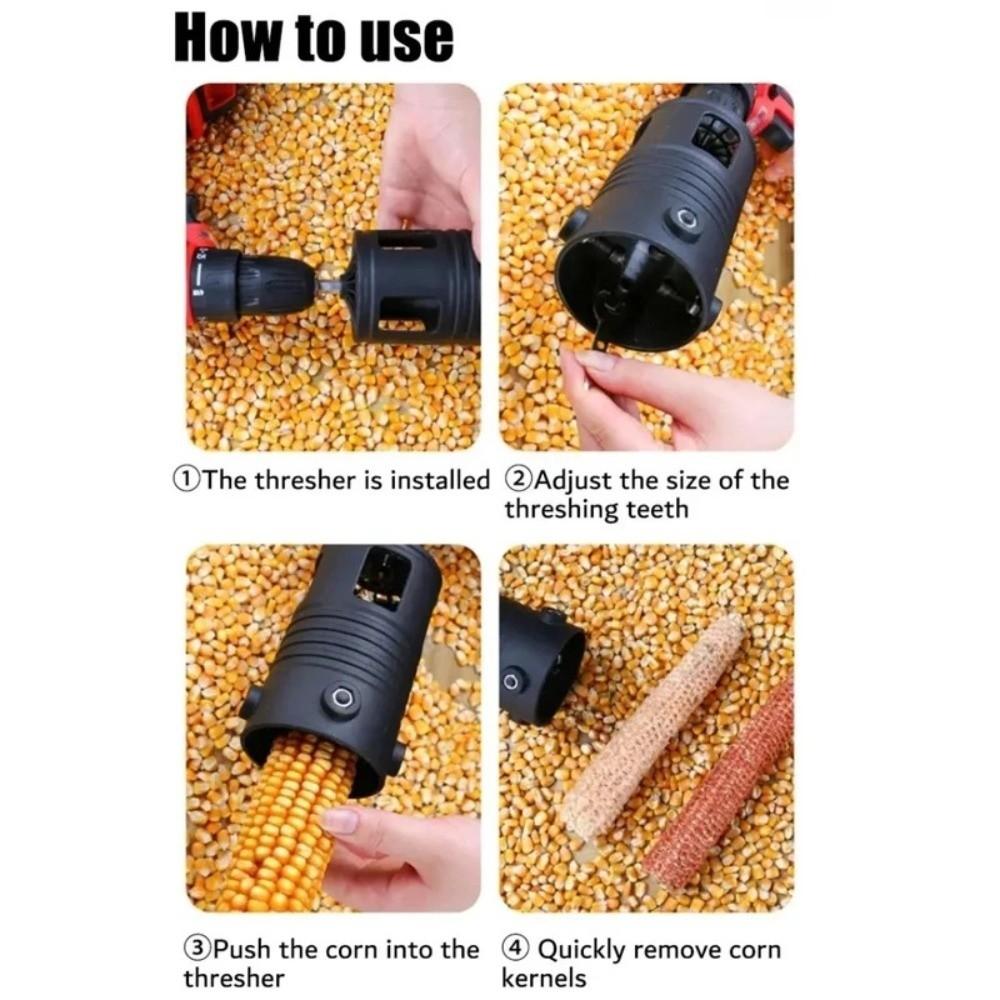 Durable Portable Corn Thresher Automatic Electric Drill Use Corn Peeling Machine Labor Saving Grain Wrapping Tool