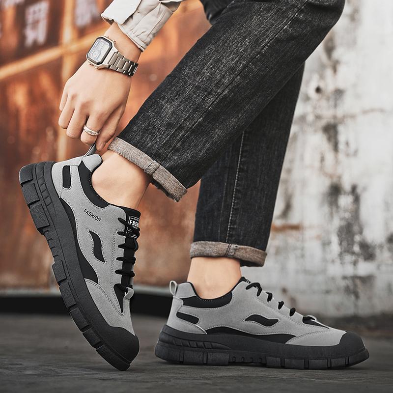 Spring Men's Platform Shoes Outdoor Non-slip Breathable Work Shoes Fashion Versatile Mens Casual Sneakers Tenis Masculino