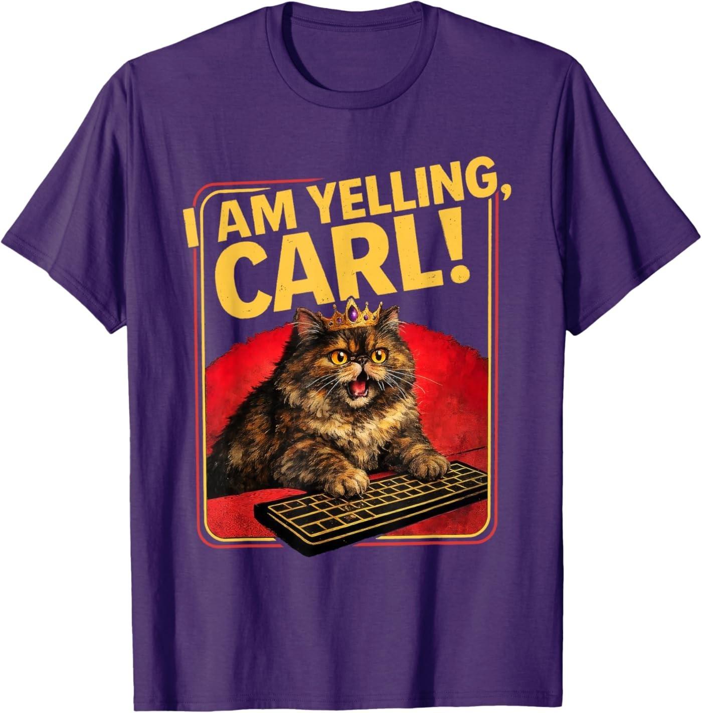 I Am Yelling, Carl! Funny Donut Cat Unisex T-Shirt S разноцветный