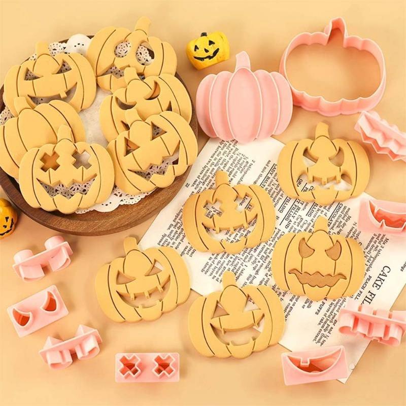 Halloween Cookie Cutter 3d Cartoon Ghost Pumpkin Cutting Biscuit Mold Fondant Embosser Stamps Suitable for Frosting Decoration
