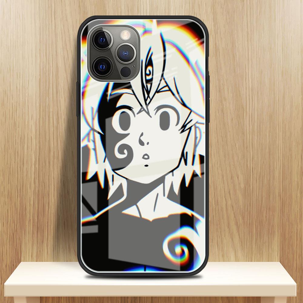 

Чехол из закаленного стекла для iPhone 11 13 Pro Max 12 XR SE 7 8 Plus X XS 6 6S противоударный чехол для телефона Hard Funda The Seven Deadly Sins iPhone 6 6S