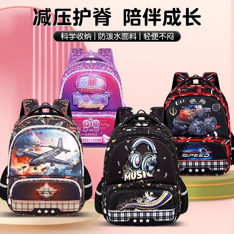 Kids School Backpack Elementary Students - Lightweight Ergonomic Design With Cartoon Prints Large Capacity Spine Support