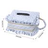 Polyester Baby Wipes Bag Carry Handle Ruffle Trim Wipes Storage Bag Gingham Floral Pattern Tissue Dispensing Opening
