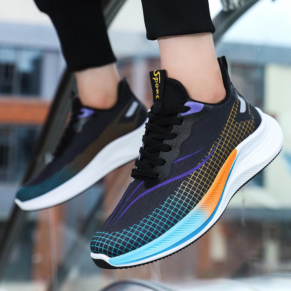 New Ultra-light Running Shoes, Mesh Breathable Shock-absorbing Soft-soled Sports Shoes, Adolescent Student Shoes, Lightweight Fly-woven Men's Shoes