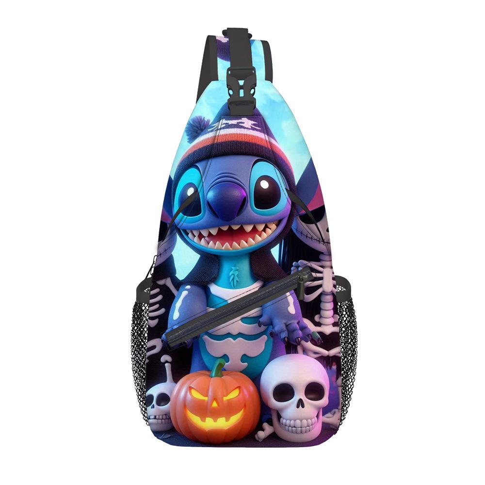 Breast Bag Women'S Fashion Oxford Cloth Cartoon Shoulder Messenger Bag Large Capacity Cycling Breast Bag