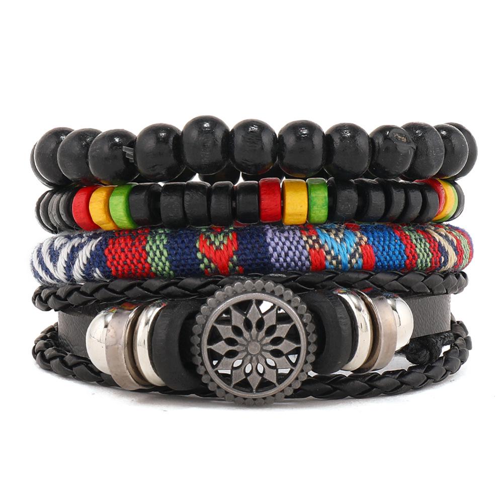 Unisex Handmade Woven Leather Bracelet - European and American Style Jewelry