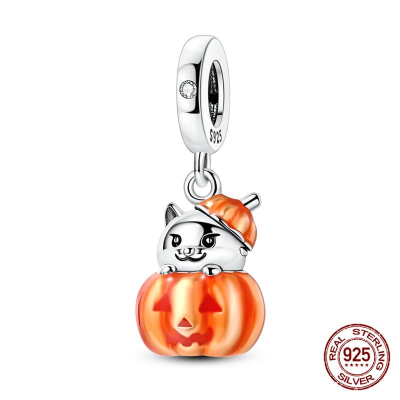 100% Coppernew Halloween Series Charm Pumpkin Skull Beads Fit Originalbracelet Diy Jewelry Making Gifts