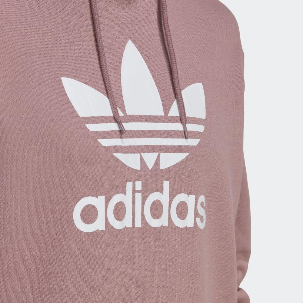 Adidas Originals Large Logo Print Pullover Hoodie American Vintage Men Hoodies Brown HM9325
