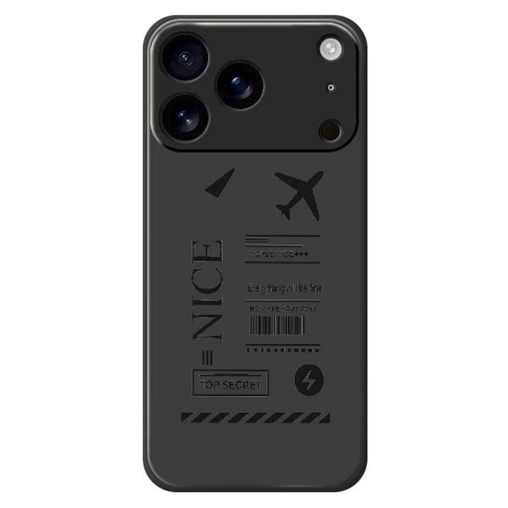 For iPhone 17 Pro Max Case Boarding Ticket Pattern Printing Straight Edge TPU Phone Back Cover
