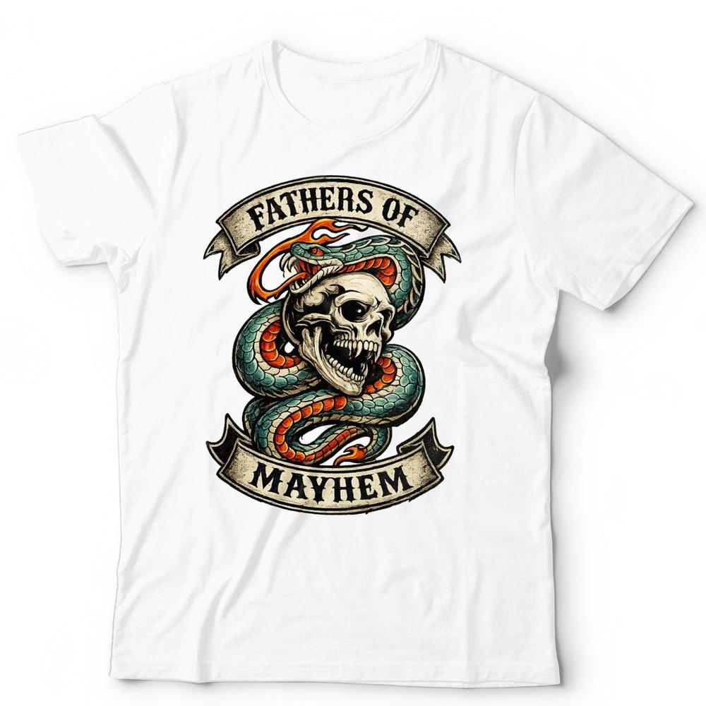 Fathers Day T Shirt Fathers Of Mayhem Skull Snake Traditional Tattoo Birthday