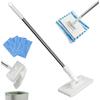 Automatický Mini Mop na Výměnu Hadříků Hands-Free, Mop na Lenochy se Snap Grip úchytem, Jednorázový Mop na Prach se 4 Opakovaně Použitelnými Hadříky, 360° Otočná Hlavice Dlouhá Rukojeť