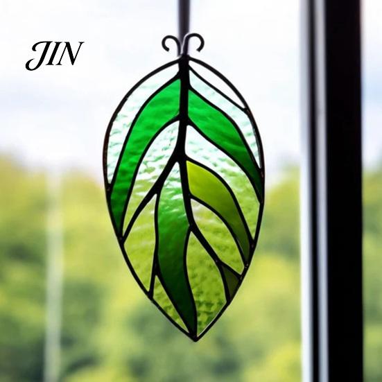 Lightweight Outdoor Decor Acrylic Leaf Hanging Pendant, Waterproof Sunproof Window Hanging, Decorative Four-leaf Clover Pendant Ornament with Colorful