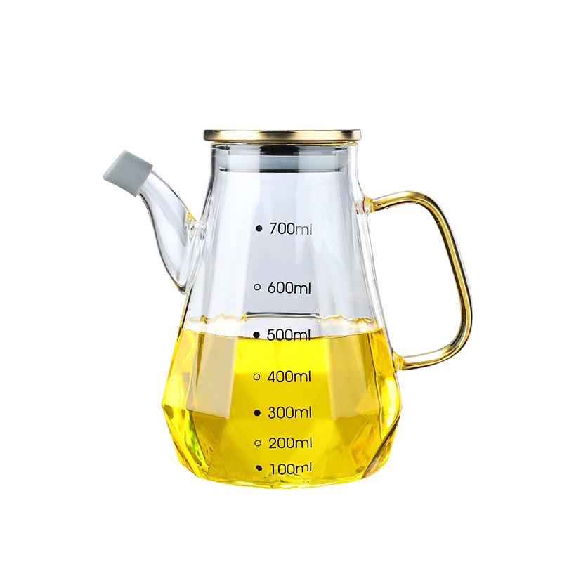 Diamond-Shaped High Borosilicate Glass Oil and Seasoning Bottle