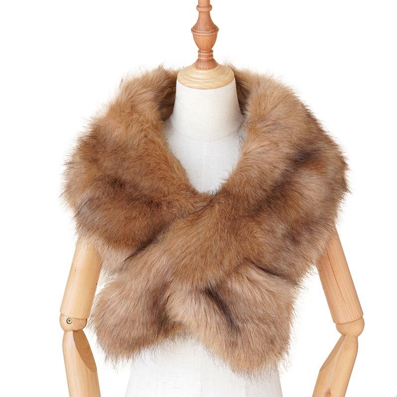 Ladies Fashion New Imitation Fox Fur Shawl Fur Collar Fur Scarf Warm Shawl Fur Collar