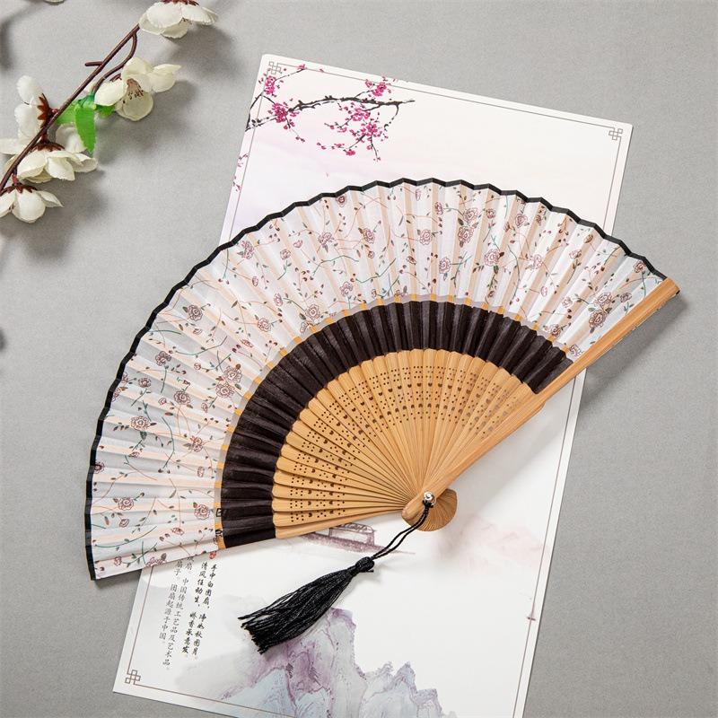 Japanischer Stil Kimono Faltfächer Kleiner Damen Tragbarer Sommer Tagesfächer Tanz Dekoration Fächer Chinesischer Hanfu Cheongsam Foto Requisiten