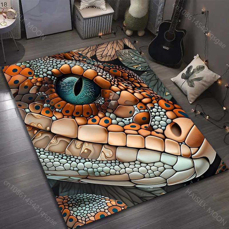 

1PC Lizard eye colorful scales Pattern Rug Carpets for Bedroom Living Room Sofa Mat Creative Door Mat Cloakroom Home Decor 40x60cm