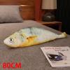 25/60/80cm Large Yellowfish Plush Toy Fur Fish Fur Rug Long Puppet Legged Companion for Sleeping Plush Pillow Gift