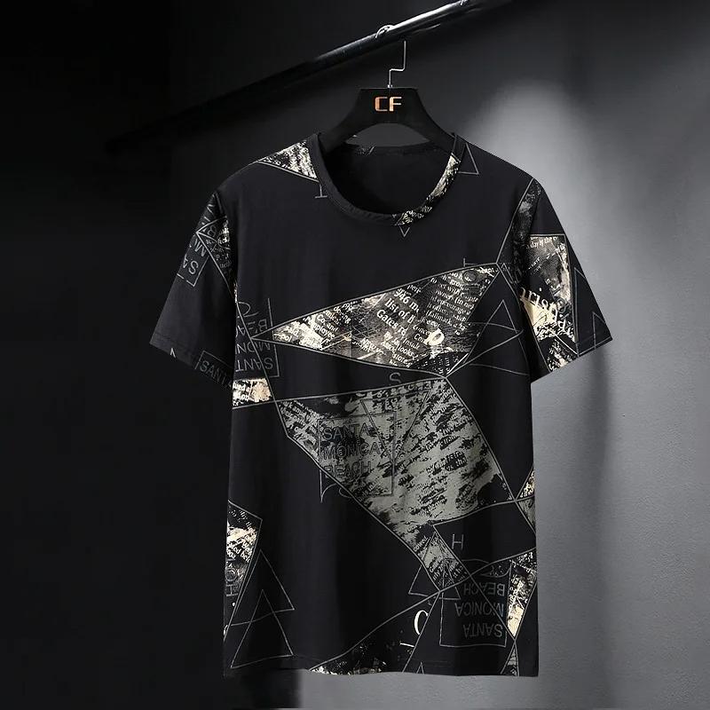 Men's T-shirt oversized tie dye plus size top T-shirt summer hip-hop casual tie dye streetwear