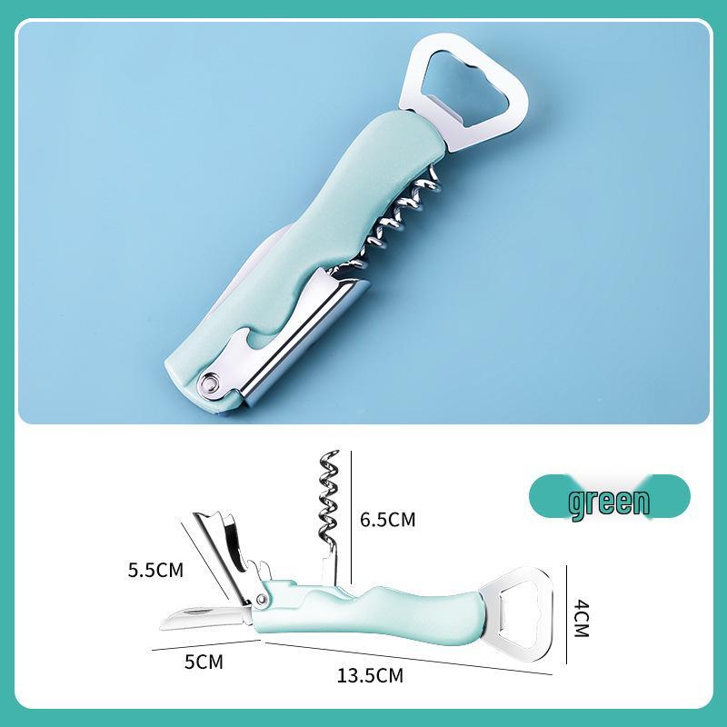 Multi-Function 4-in-1 Bottle Opener with Small Knife for Beer, Wine, and More