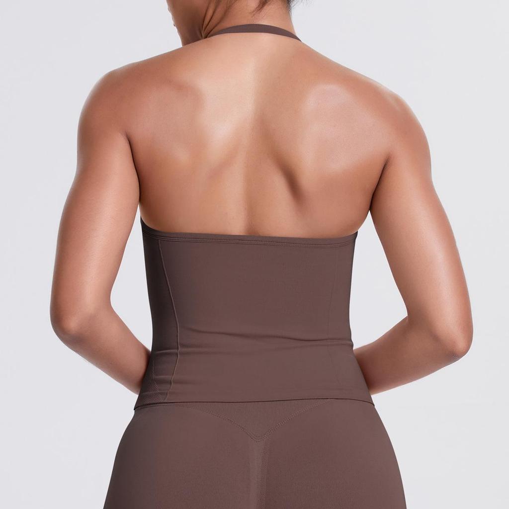 Seamless Solid Color Sexy Back Tank Top for Women - Yoga, Running, Fitness