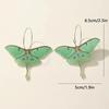 1 Pair Green Butterfly Moth Unusual Acrylic Hanging Pendants Earrings For Women Female Girls Vintage Earring Jewelry