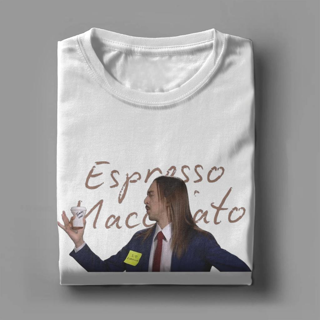 Tommy Cash Espresso T Shirts Men Cotton Novelty T-Shirt O Neck Macchiato Eurovisions 2025 Tees Short Sleeve Tops Graphic Printed