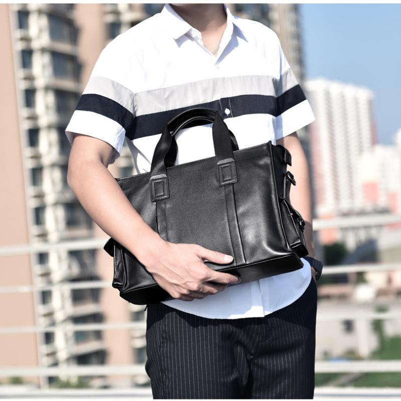 Herren Aktentasche Handtasche Großvolumige Lässige Dokumententasche Horizontale Laptoptasche