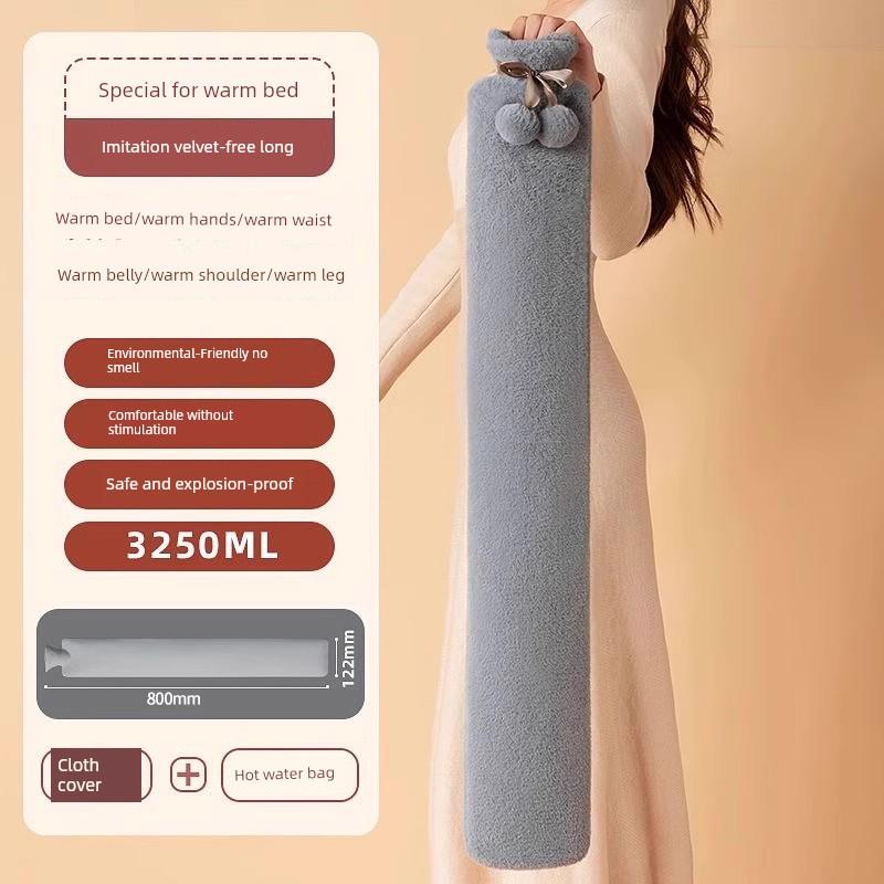 Long Hot Water Bottle for Winter, Specifically for Warming Beds and Blankets, Refillable with Water, Extended Length Hot Compress Warm Water Bag