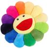 Cute Colorful Smiley Sun Flower Round Cartoon Pillow