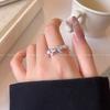 Bow pearl beaded ring women's Korean ins niche design index finger ring high-end ring jewelry