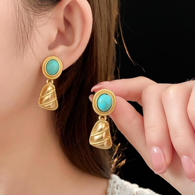 

Срібна Голка Діамантова Крапля Підвіска Пусети - Вінтажний Розкішний Дизайн