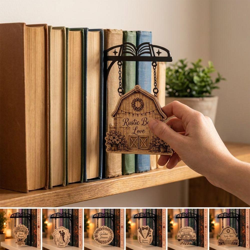 Miniature Book Shape Metal Bookshelf Sign Rustic Reading Nook DIY Tag Holder  Dorm
