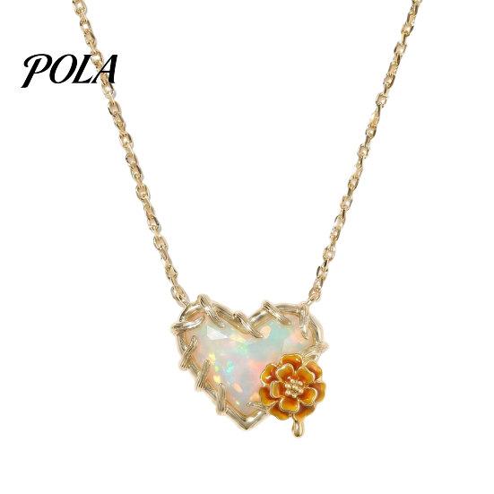 Elegant Birth Flower Jewelry Birthstone Heart Necklace, Stone And Pendant Jan To Stylish Lightweight Dec Floral Birthday Gift for Mom Wife Girlfriend