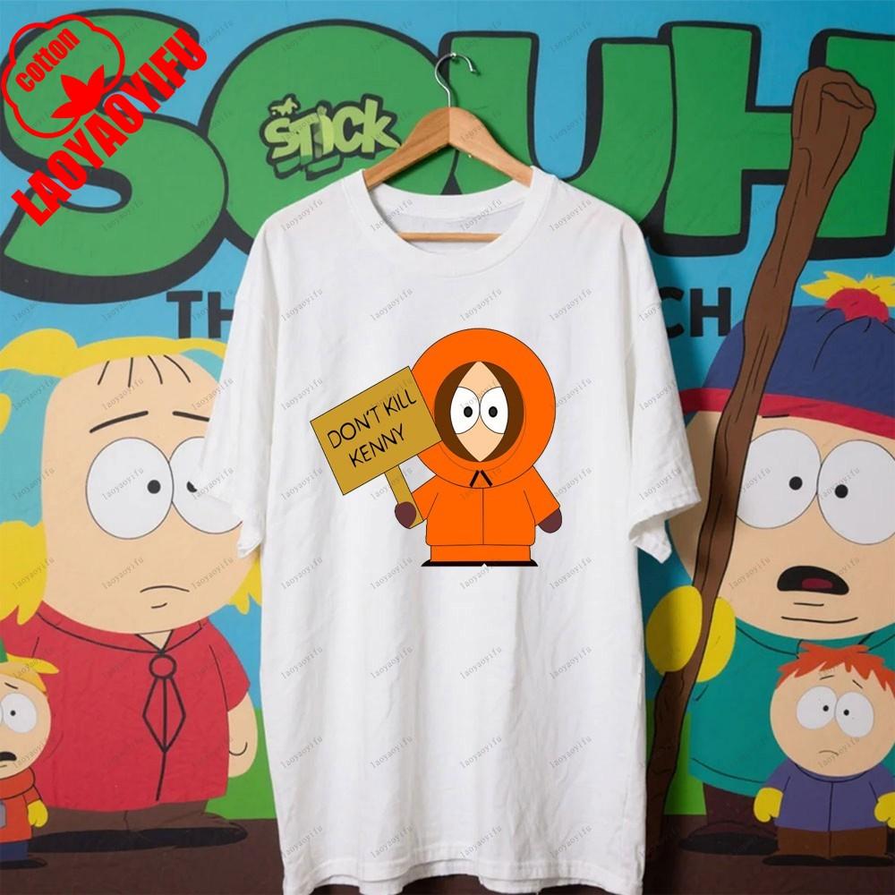 South Parks kleiner fetter Junge Cartman Süßes Cartoon Gedrucktes T-Shirt Shirt Humorvolle Streetwear Unisex Sommer Rundhals Kurzärmlig