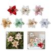 Holiday Decorations 25cm Glitter Sequins Cloth Flowers for Christmas Trees Wreaths Garland Projects and Festive Displays