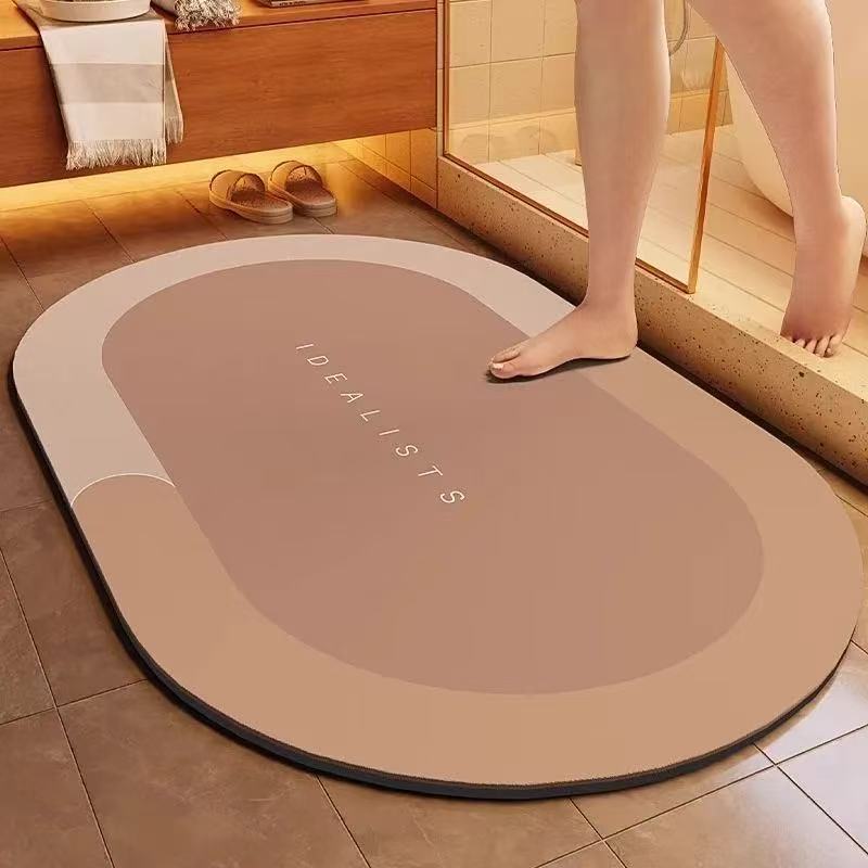 Ultra-Absorbent Quick-Dry Bath Mat- Soft, Non-Slip Diatom Mud Design for Shower, Bathtub& Door, Perfect Home Decor Accessory