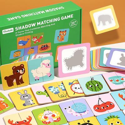 Wooden Animals Mathing Game for Toddler,Montessori Puzzle Toys Early Develop Matching and Motor Skills Jigsaw for Birthday Gift