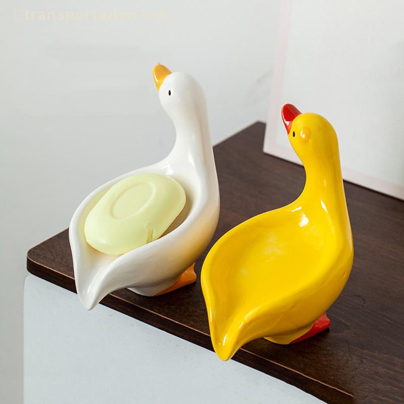 Soap Tray Self-draining Soap Rack Cute Duck-shaped Creative Rack For Shower Bathroom Kitchen Tub Sink Tray Bracket Bathroom