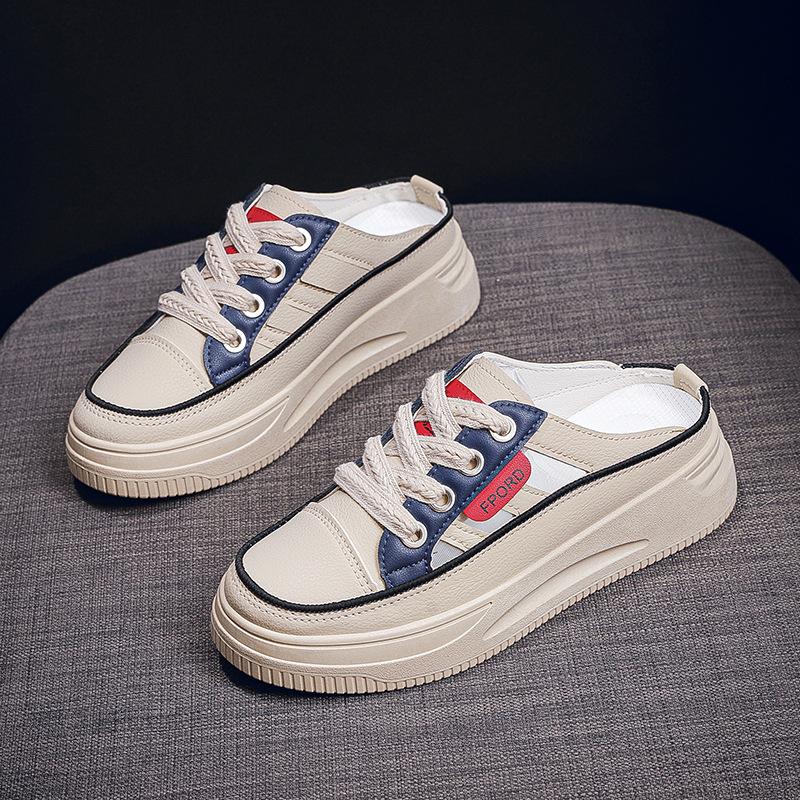 [Customized] Summer Versatile Thick-soled Single Shoes with One Pedal Breathable Bag Head Half Slippers Women's Premium Mesh Sandals