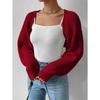 European & American Double Sleeve Off-the-Shoulder V-Neck Knit Scarf for Women