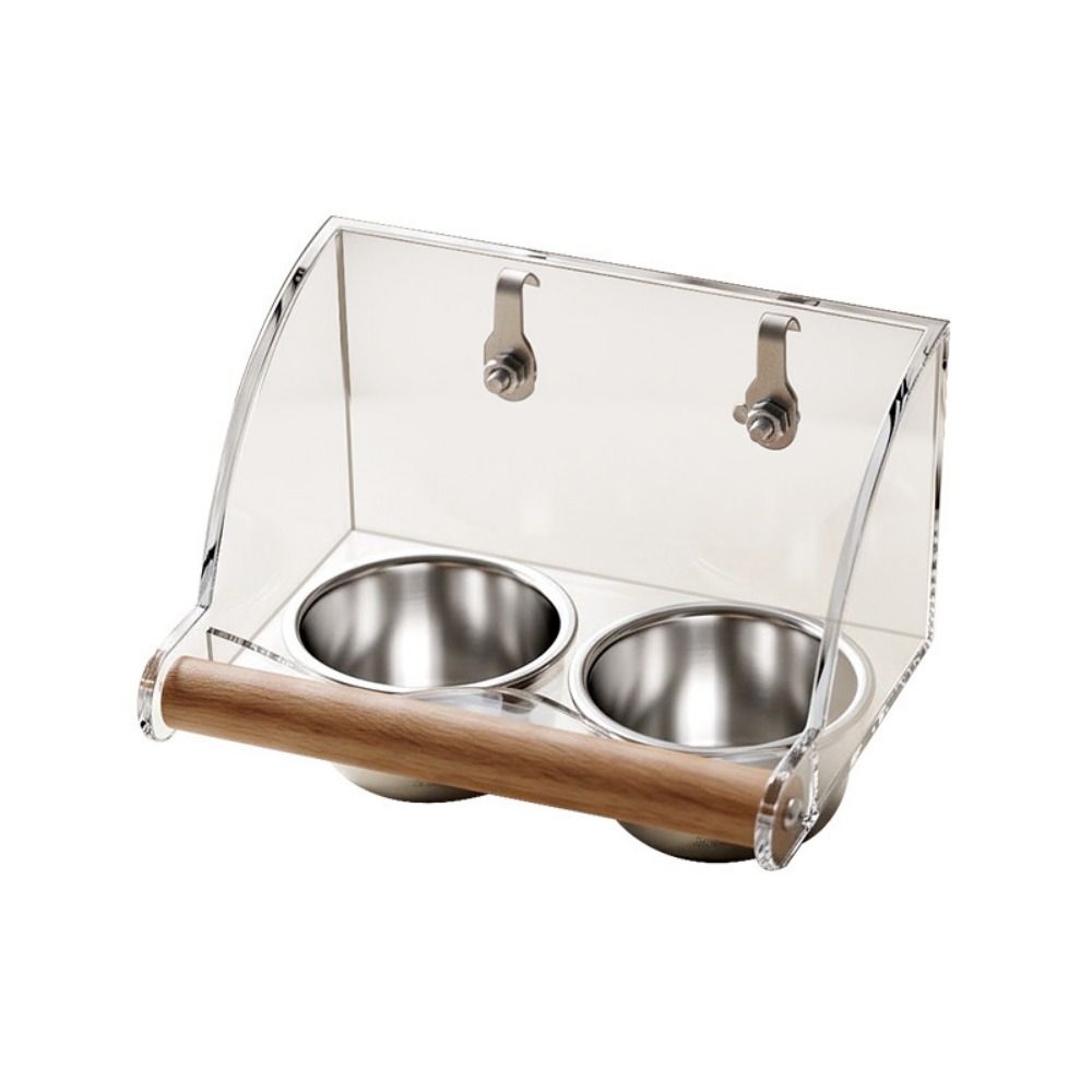 Durable Bird Feeder Stainless Steel Bird Food Container Bird Food Water Bowl Budgerigar