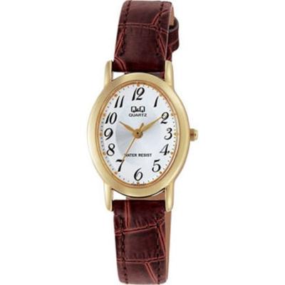 Da donna VZ89-104 ( Guarda il modello standard Q&Q) Orologio Ovale Marrone Analogico