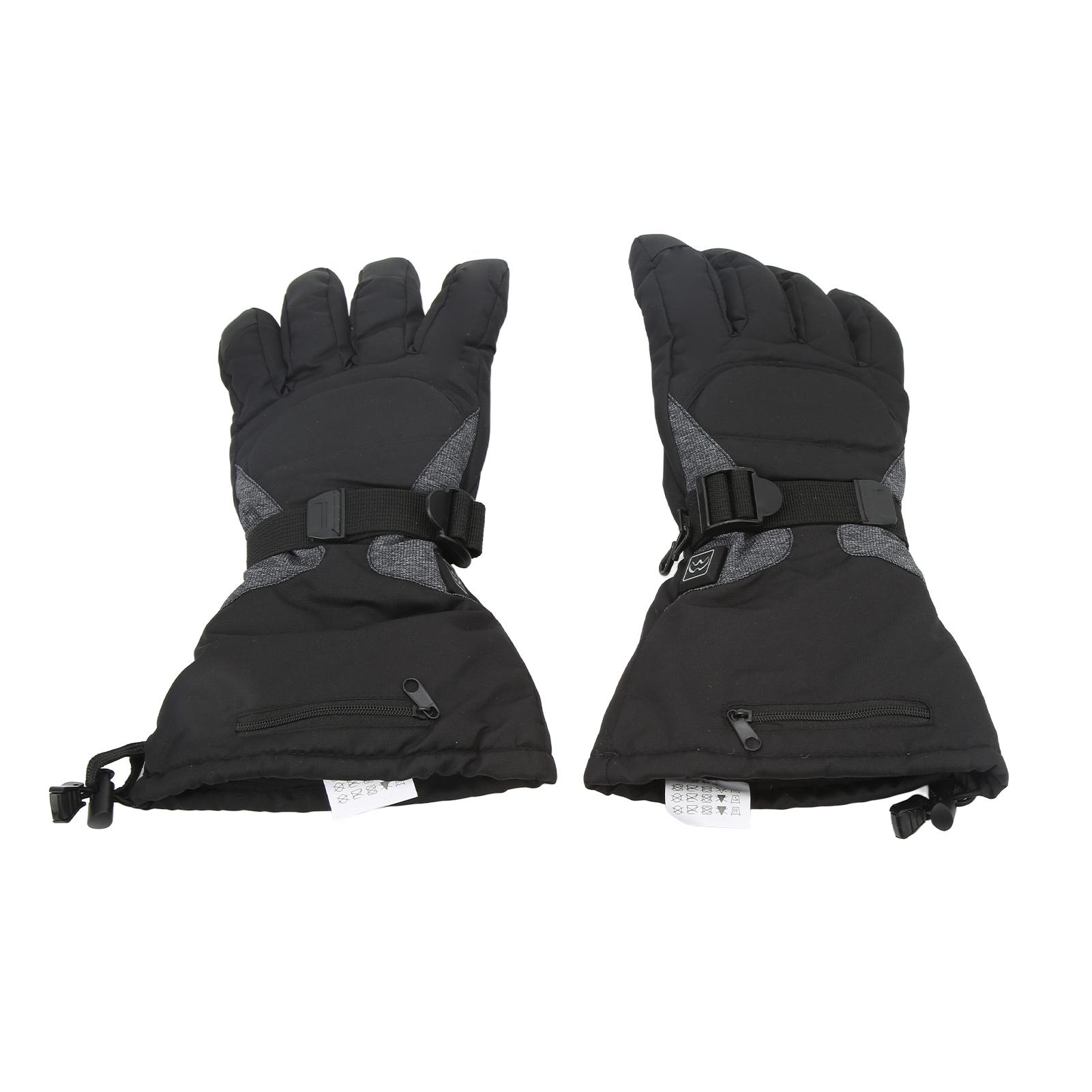 

Одна пара перчаток с подогревом унисекс черного цвета XL 3-ступенчатая регулируемая температура сенсорный экран грелка для рук