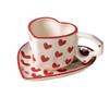Hand Painted Love Mug Creative Heart Shaped Handle Water Cup Cute Ceramic Milk Coffee Cup