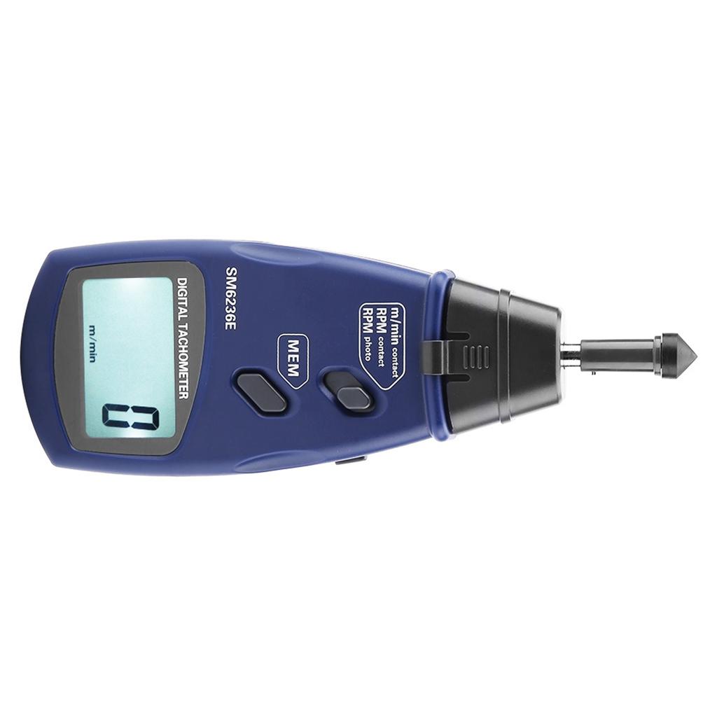 SM6236E Laser Contact Tachometer 5 Digits 18 Mm Digital LCD Tach Rotation Meter Tester