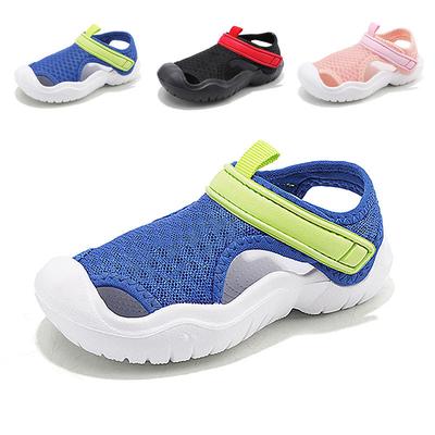 Kids Breathable Mesh Sandals Closed Toe Non-slip Soft Sole Hook & Loop Casual Shoes for Boys and Girls