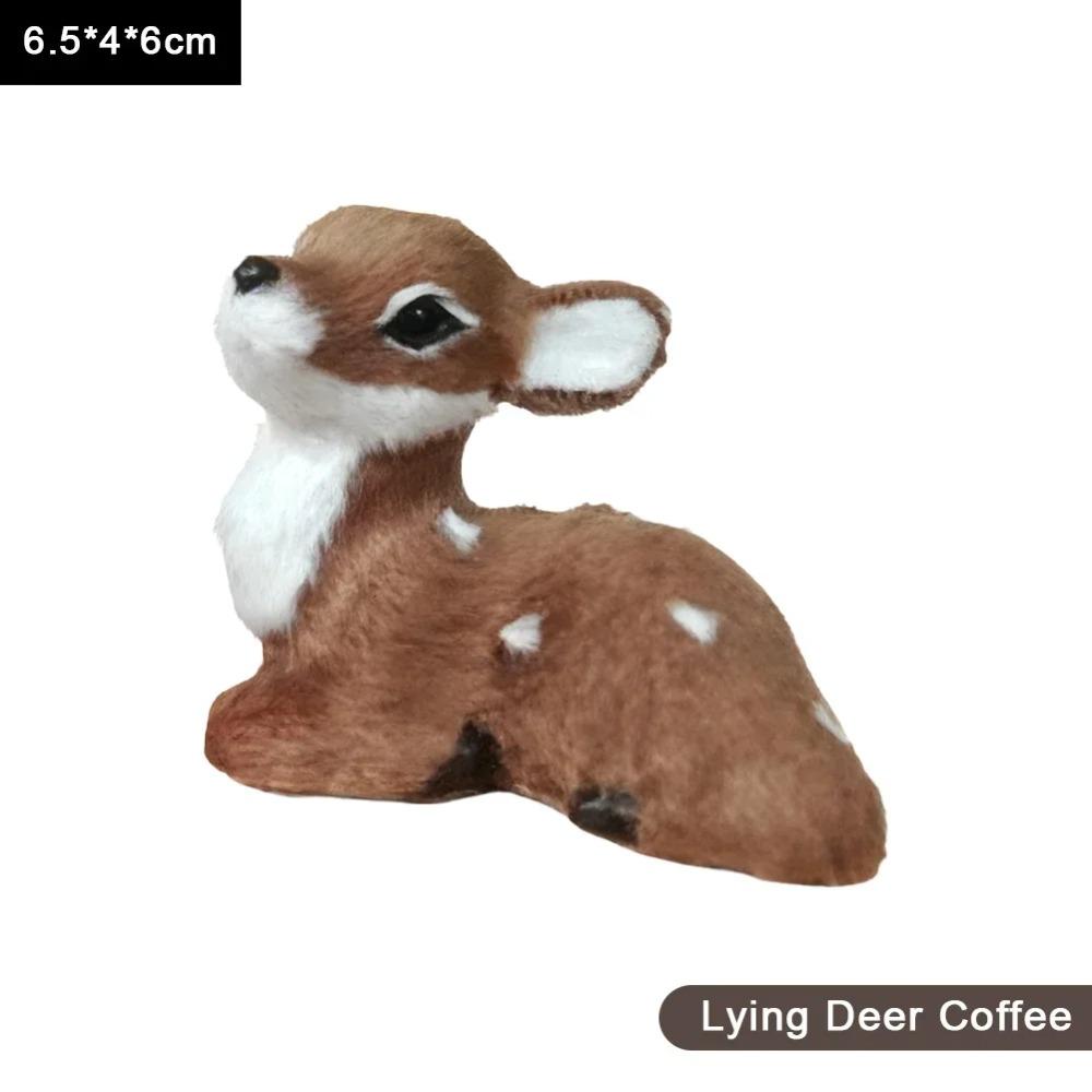 1pc Simulation Plush Animal Sika Deer Reindeer Lovely Xmas Home Decor Standing Miniatures Christmas Elk Scene Arrangement Props
